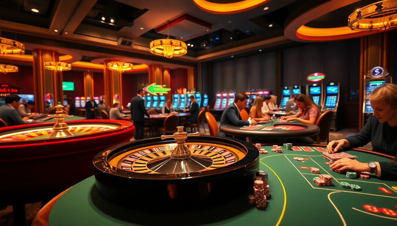 Experience thrilling gameplay at 8day casino with vibrant poker and roulette tables.